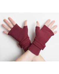 Fingerless Gloves - Burgundy