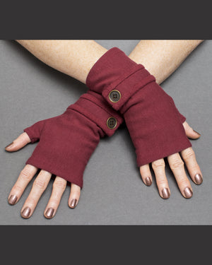Fingerless Gloves - Burgundy