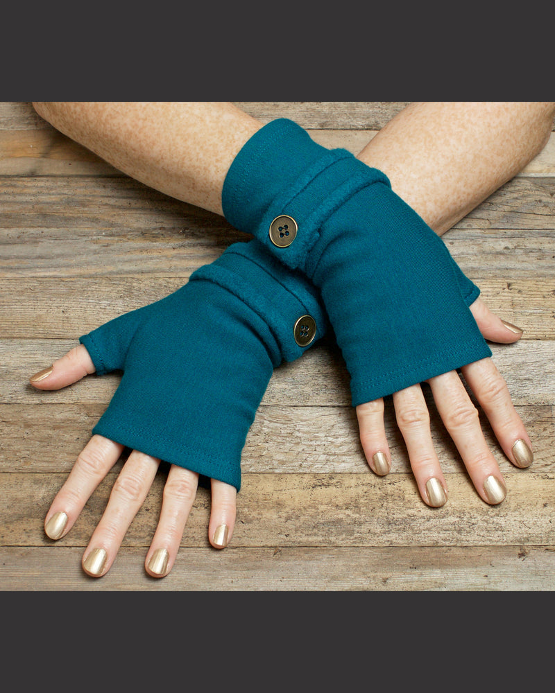 Fingerless Gloves - Ocean Blue