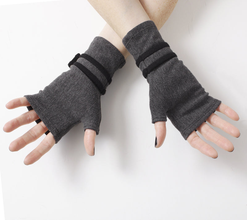 Fingerless Gloves - Gray