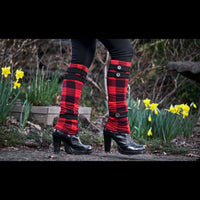 Leg Warmers - Red and Black Plaid