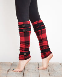 Leg Warmers - Red and Black Plaid